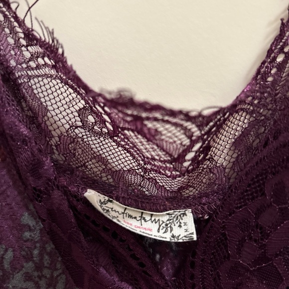 Intimately Free People "So You Say" Lace Floral Slip Dress Womens M Purple Boho - Picture 4 of 5